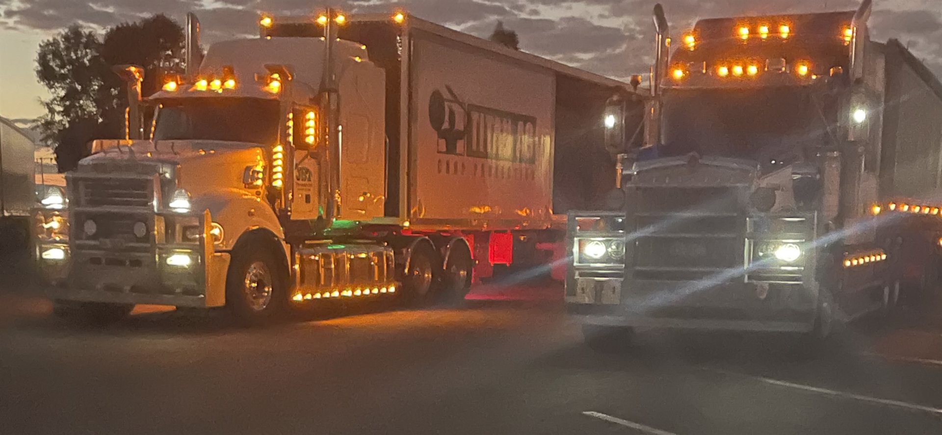 Illuminated Prime Movers at Dusk